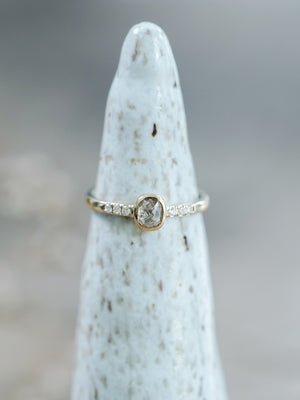 Rose Cut Champagne Diamond Ring in Ethical Gold - Gardens of the Sun | Ethical Jewelry
