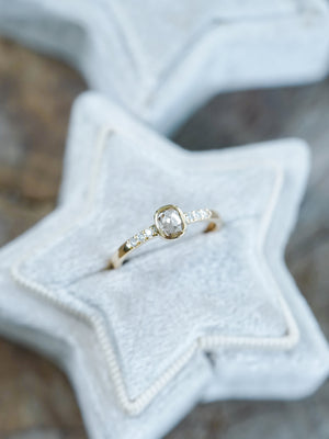 Rose Cut Champagne Diamond Ring in Ethical Gold - Gardens of the Sun | Ethical Jewelry