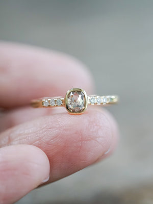 Rose Cut Champagne Diamond Ring in Ethical Gold - Gardens of the Sun | Ethical Jewelry