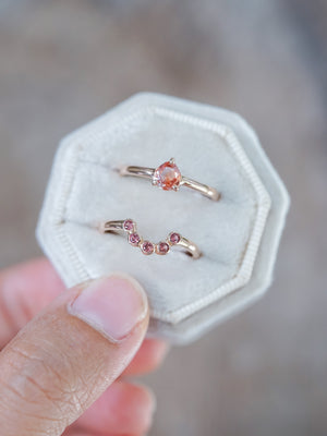 Montana Sapphire and Spinel Ring Set in Ethical Rose Gold