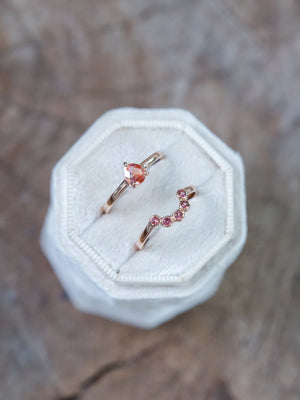 Montana Sapphire and Spinel Ring Set in Rose Gold - Size 7 - Gardens of the Sun | Ethical Jewelry