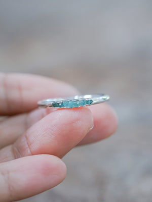 Rough Apatite Ring with Hidden Gems