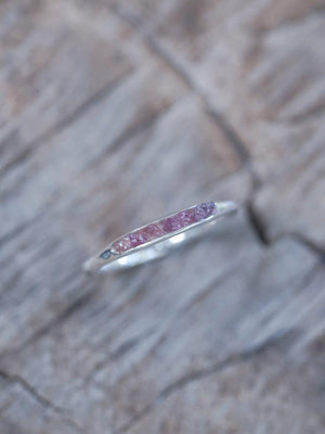 Rough Borneo Ruby Ring with Hidden Gems