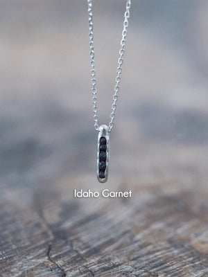 Rough Idaho Montana Garnet Necklace with Hidden Gems in recycled sterling silver