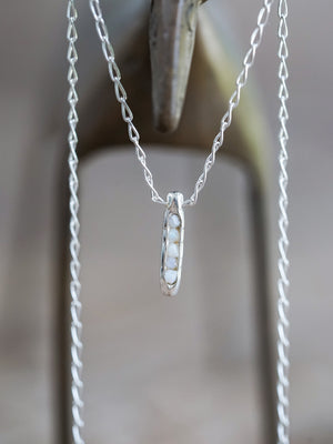 Rough Opal Necklace with Hidden Gems in recycled sterling silver