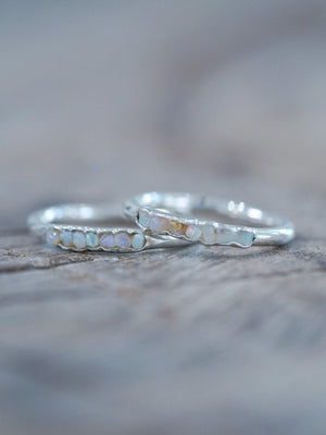 Rough Opal Ring with Hidden Gems in sterling silver