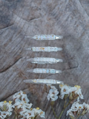 Rough Opal Rings with Hidden Gems in recycled sterling silver