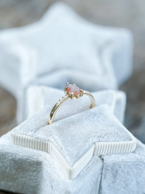Rustic Pear Diamond Ring in Ethical Gold - Gardens of the Sun | Ethical Jewelry