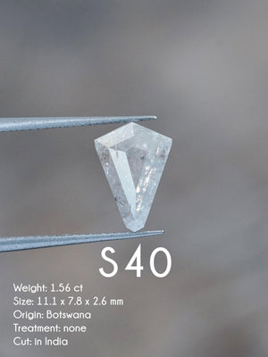 Custom Rose Cut Shield Diamond Ring in Gold - Gardens of the Sun | Ethical Jewelry