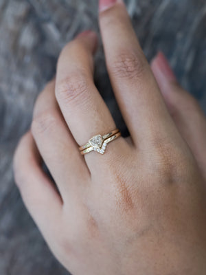 Shield Diamond Ring Set - Gardens of the Sun | Ethical Jewelry