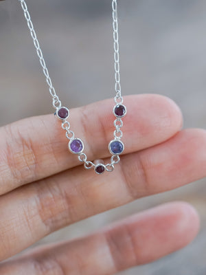 Garnet, Amethyst and Tanzanite Bracelet - Gardens of the Sun | Ethical Jewelry