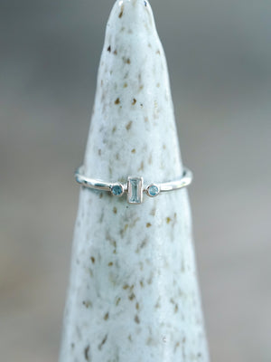 Three Stone Aquamarine Ring - Gardens of the Sun | Ethical Jewelry