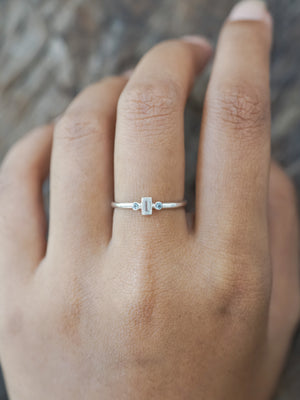 Three Stone Aquamarine Ring - Gardens of the Sun | Ethical Jewelry