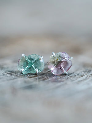 Tourmaline Slice Earrings - Gardens of the Sun | Ethical Jewelry