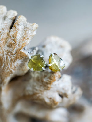 Tourmaline Slice Earrings - Gardens of the Sun | Ethical Jewelry