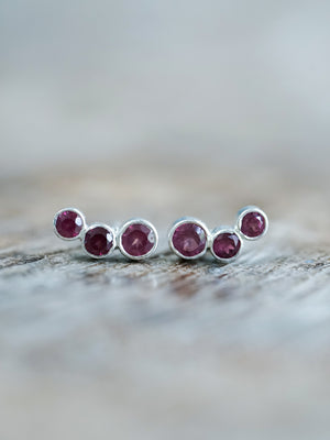 Triple Garnet Earrings - Gardens of the Sun | Ethical Jewelry