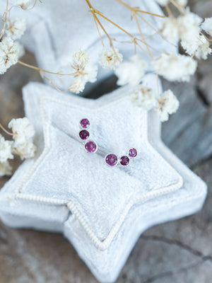 Triple Garnet Earrings - Gardens of the Sun | Ethical Jewelry