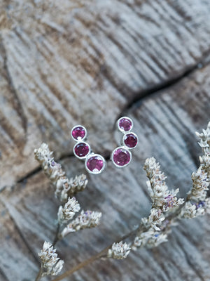 Triple Garnet Earrings - Gardens of the Sun | Ethical Jewelry