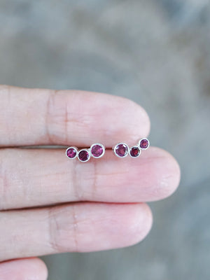 Triple Garnet Earrings - Gardens of the Sun | Ethical Jewelry