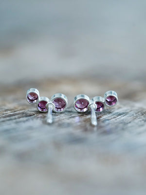 Triple Garnet Earrings - Gardens of the Sun | Ethical Jewelry
