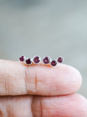Triple Garnet Earrings - Gardens of the Sun | Ethical Jewelry