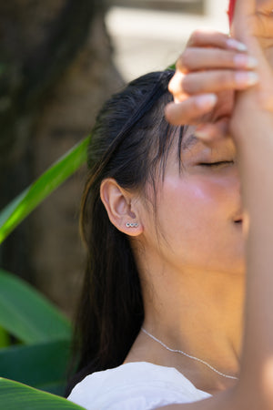 Triple Labradorite Earrings - Gardens of the Sun | Ethical Jewelry