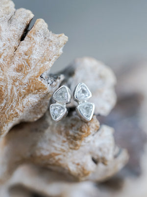 Triangle White Topaz Earrings - Gardens of the Sun | Ethical Jewelry