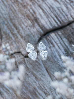 Triangle White Topaz Earrings - Gardens of the Sun | Ethical Jewelry