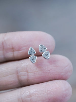 Triangle White Topaz Earrings - Gardens of the Sun | Ethical Jewelry