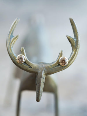 Zircon Earrings in Gold - Gardens of the Sun | Ethical Jewelry