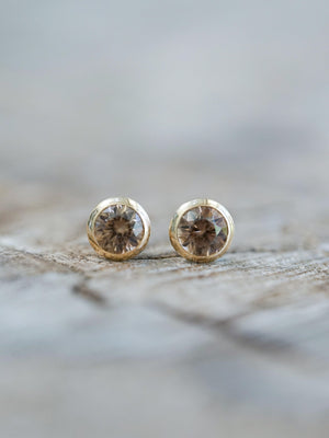 Zircon Earrings in Gold - Gardens of the Sun | Ethical Jewelry