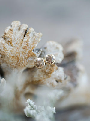 Zircon Earrings in Gold - Gardens of the Sun | Ethical Jewelry