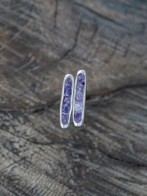 Amethyst Earrings with Hidden Gems - Gardens of the Sun | Ethical Jewelry