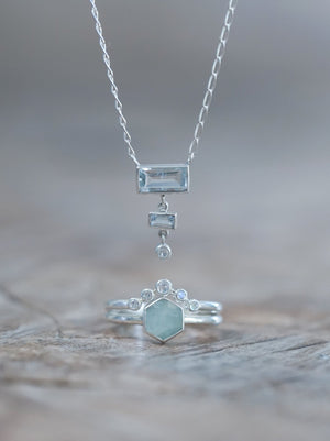 Aquamarine and Moonstone Necklace - Gardens of the Sun | Ethical Jewelry
