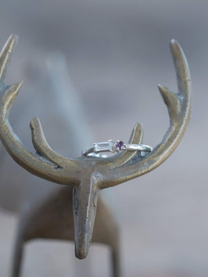 Aquamarine and Ruby Ring - Gardens of the Sun | Ethical Jewelry