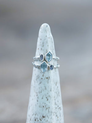 Aquamarine and Sapphire Ring - Gardens of the Sun | Ethical Jewelry