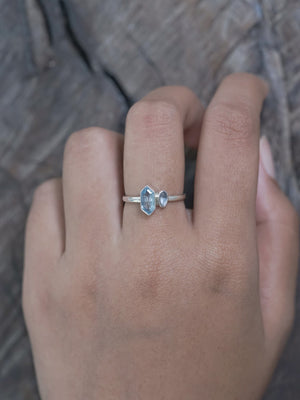 Aquamarine and Sapphire Ring - Gardens of the Sun | Ethical Jewelry