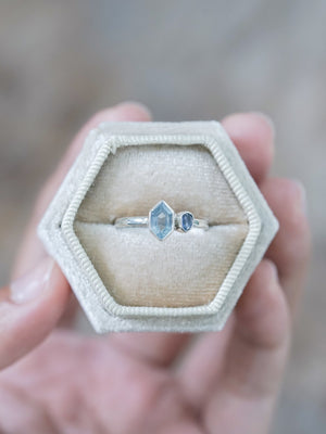 Aquamarine and Sapphire Ring - Gardens of the Sun | Ethical Jewelry