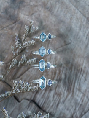 Aquamarine and Sapphire Ring - Gardens of the Sun | Ethical Jewelry