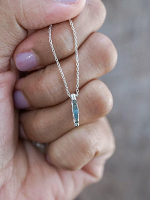 Aquamarine Necklace with Hidden Gems - Gardens of the Sun | Ethical Jewelry