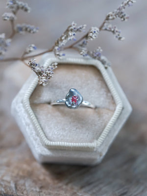 Asteroid Pearl and Spinel Crystal Ring - Gardens of the Sun | Ethical Jewelry