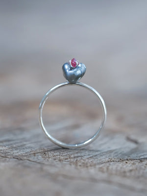 Asteroid Pearl and Spinel Crystal Ring - Gardens of the Sun | Ethical Jewelry