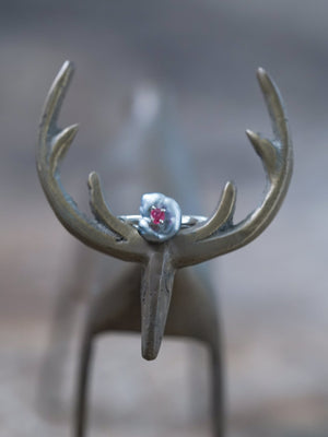 Asteroid Pearl and Spinel Crystal Ring - Gardens of the Sun | Ethical Jewelry