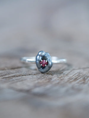 Asteroid Pearl and Spinel Crystal Ring - Gardens of the Sun | Ethical Jewelry