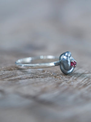 Asteroid Pearl and Spinel Crystal Ring - Gardens of the Sun | Ethical Jewelry