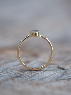 Bicolor Sapphire and Blue Diamond Ring in Ethical Gold - Gardens of the Sun | Ethical Jewelry
