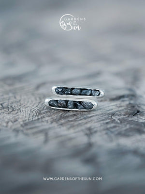 Black Hematite Earrings with Hidden Gems - Gardens of the Sun | Ethical Jewelry