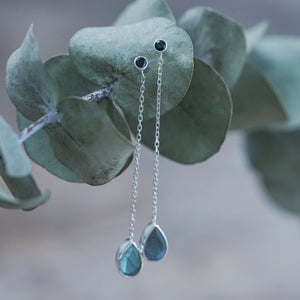 Black Spinel and Labradorite Earrings - Gardens of the Sun | Ethical Jewelry