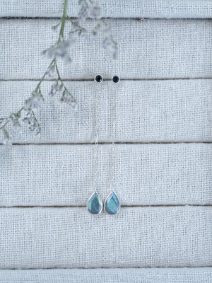 Black Spinel and Labradorite Earrings - Gardens of the Sun | Ethical Jewelry
