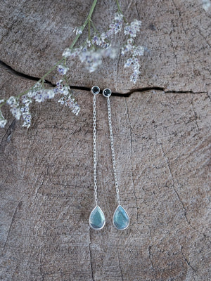 Black Spinel and Labradorite Earrings - Gardens of the Sun | Ethical Jewelry